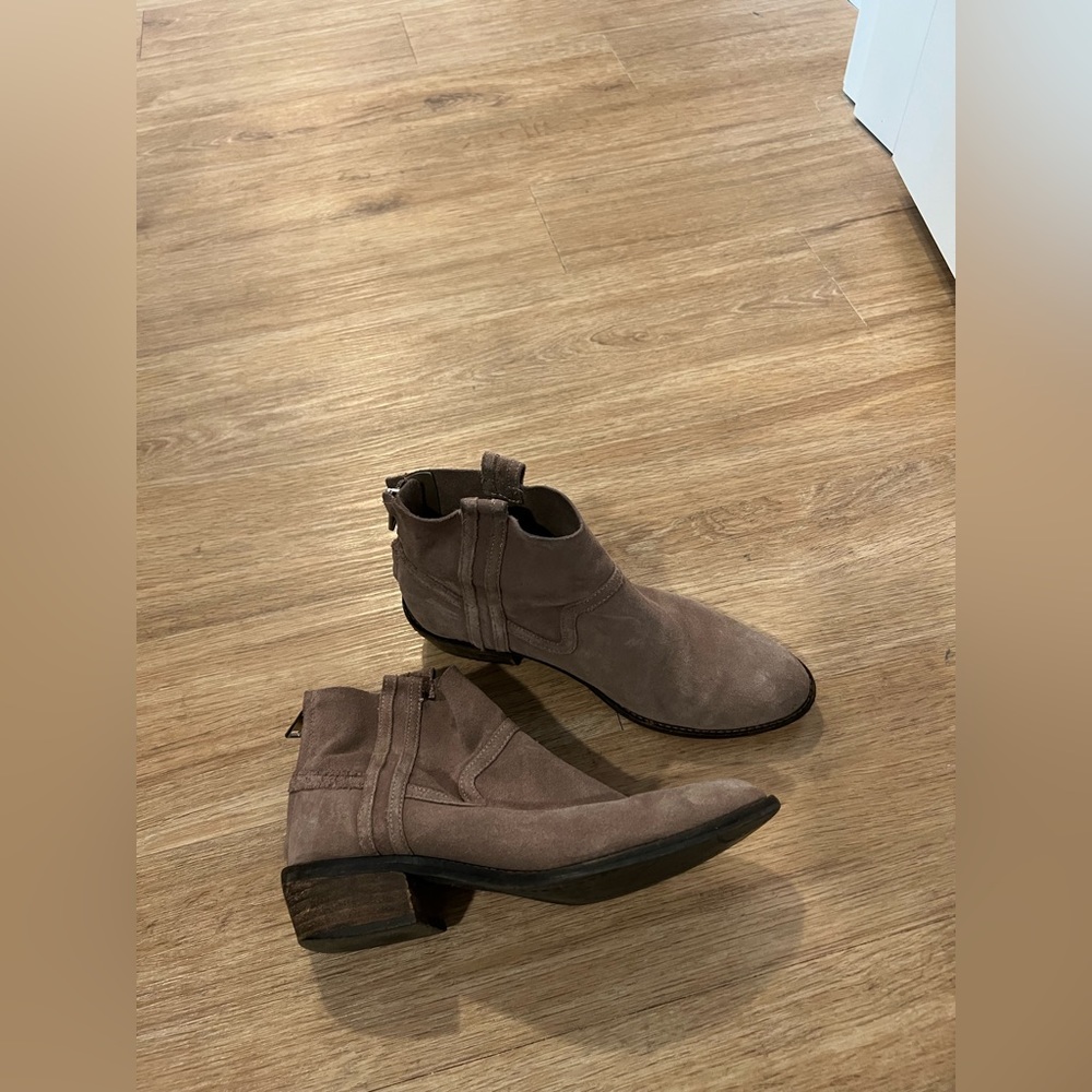 DV by Dolce Vita Distressed Suede Booties - Taupe/ Size 8